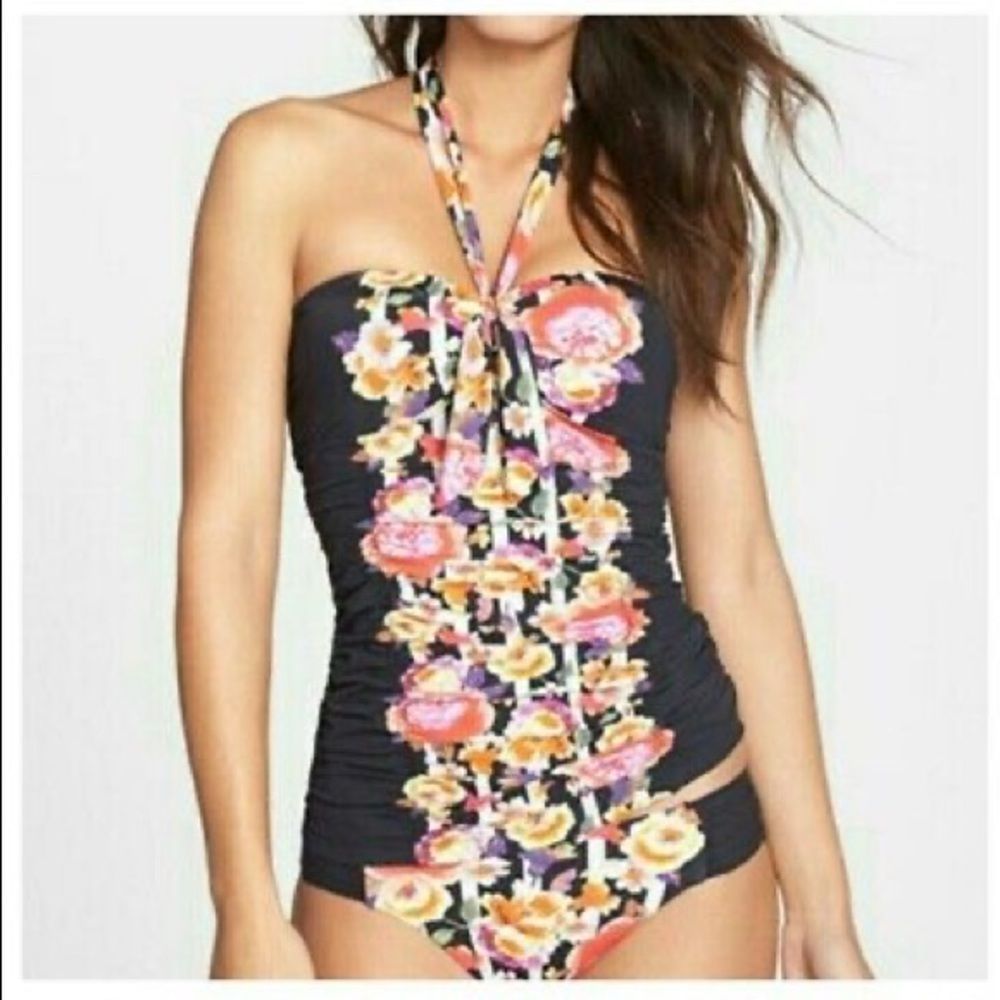 Seafolly Romeo Rose Bandeau Tankini Bikini Top